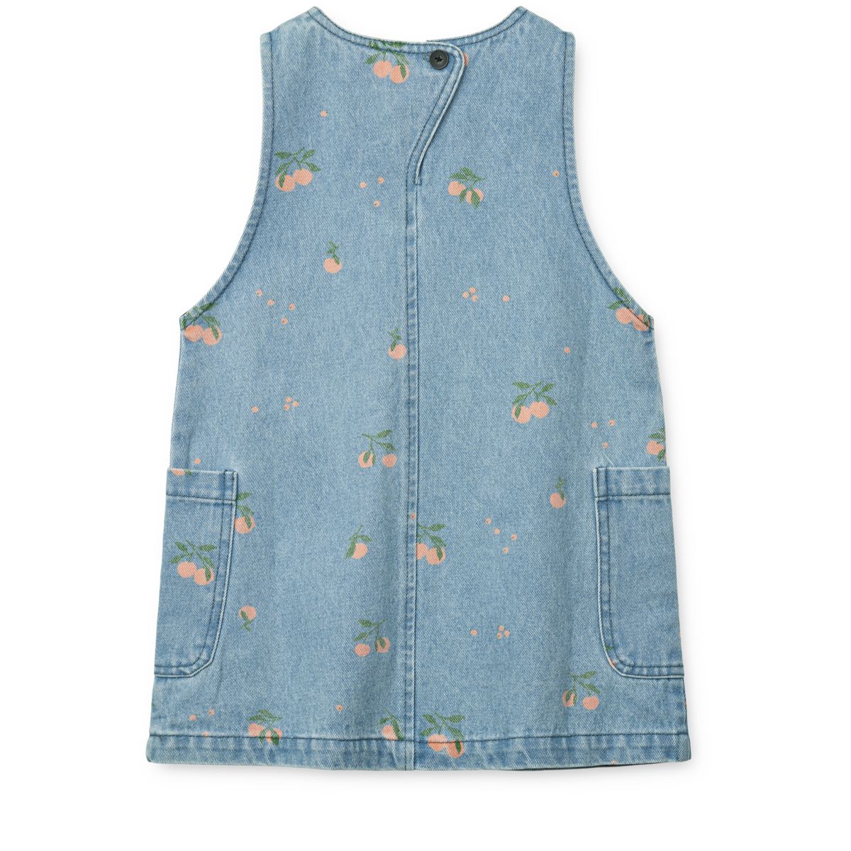 Liewood Angelica Printed Denim Dress - Peach / Light Blue Denim - DRESS