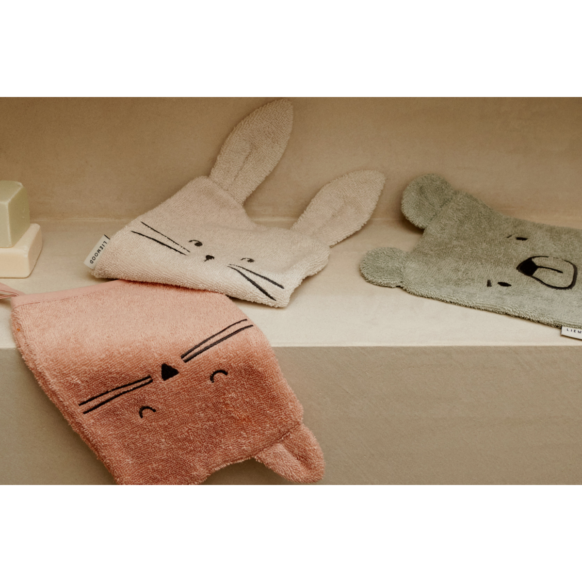 Liewood Sylvester Washcloth 3-Pack - Dove blue mix - TOWEL / WASHCLOTH