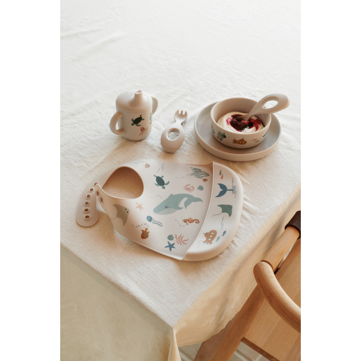 Liewood Tilda Printed Bib 2-Pack - Sea creature / Sandy - BIB