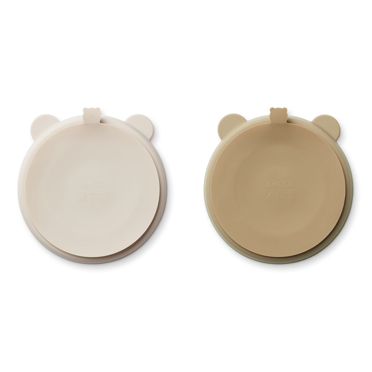 Liewood Stacy Divider Suction Plate 2-Pack - Sandy / Oat - PLATE