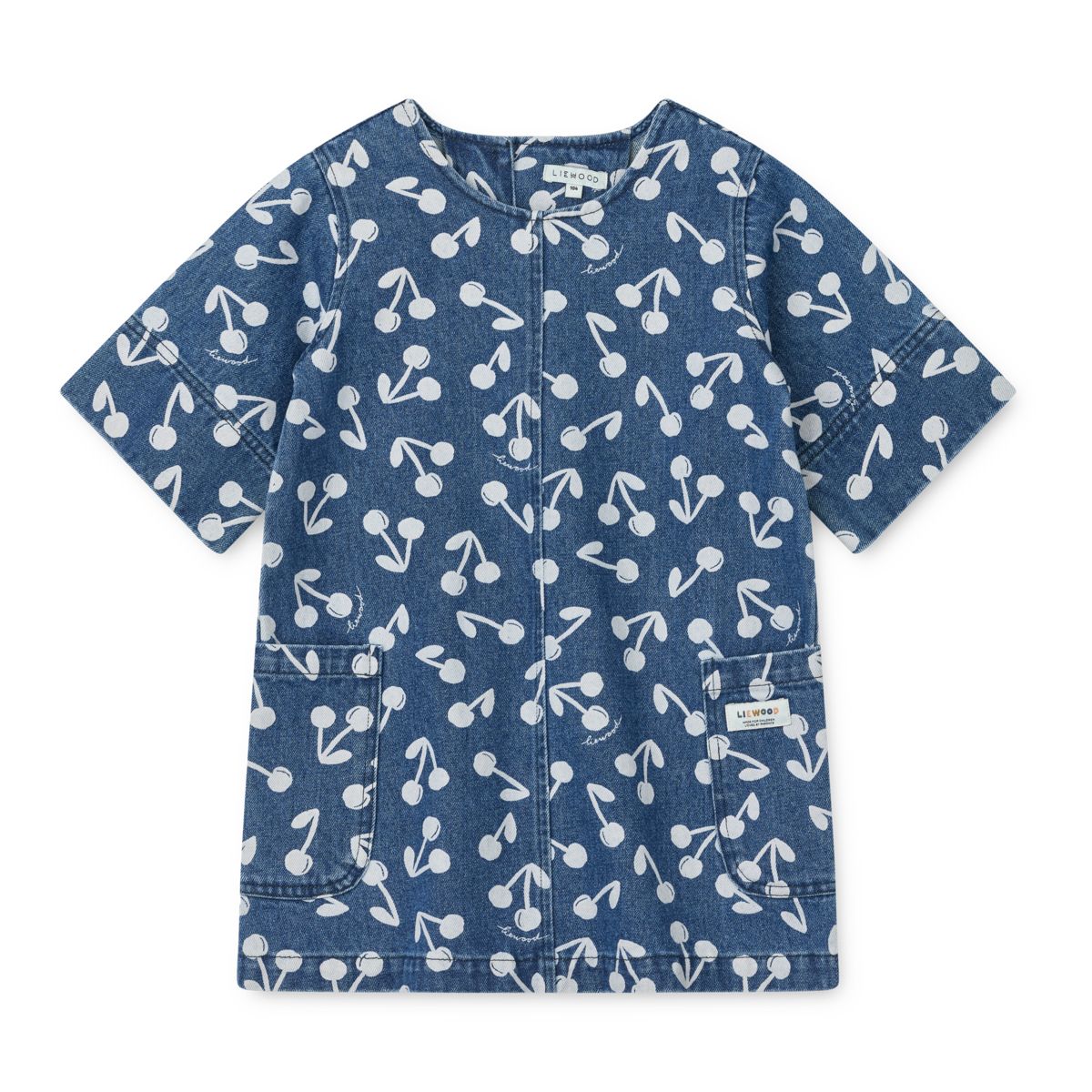 Liewood Angelica Printed Denim Dress - Cherry blossom / Medium blue denim - DRESS