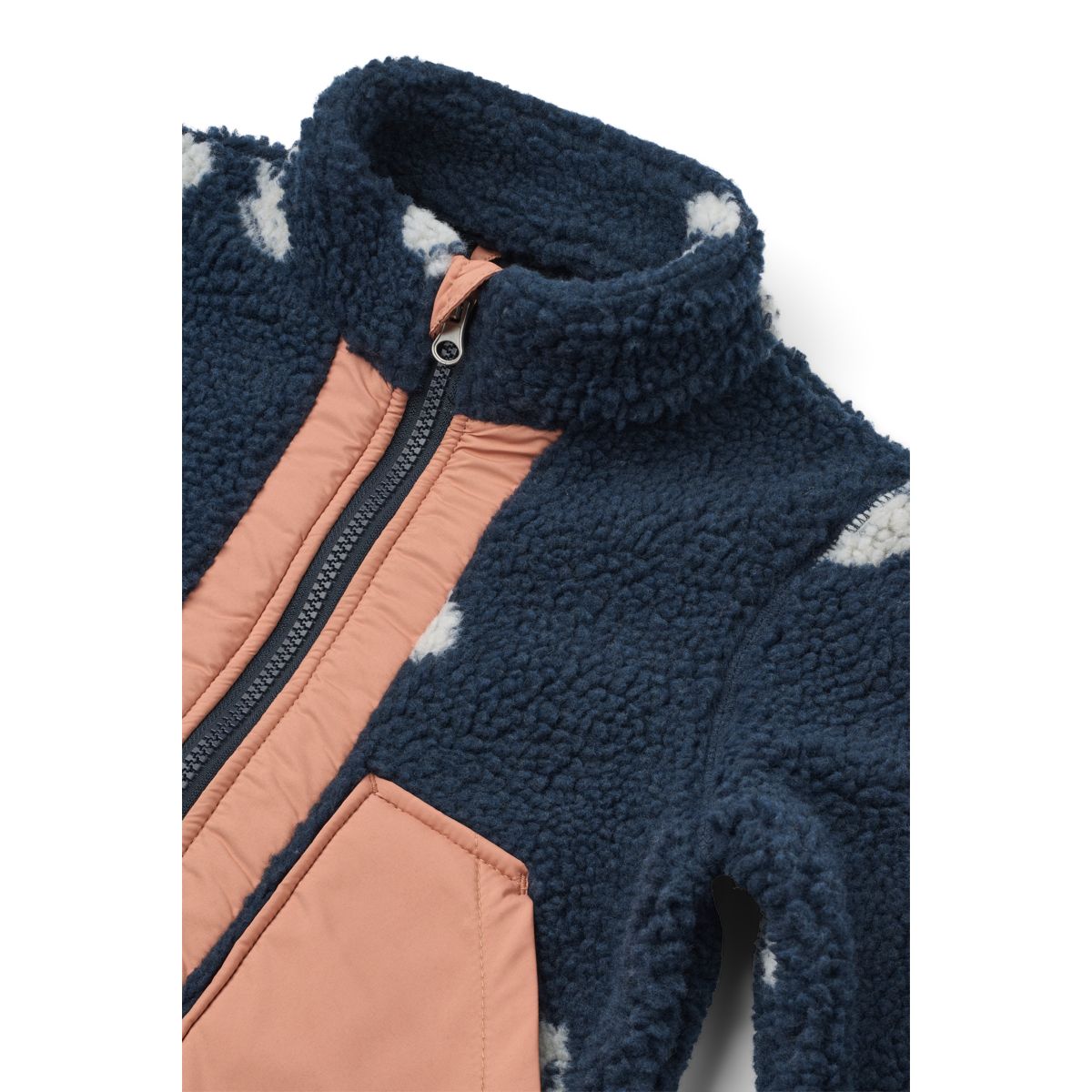Liewood Noam Pile Jacket - Cherry blossom / Classic navy - JACKET