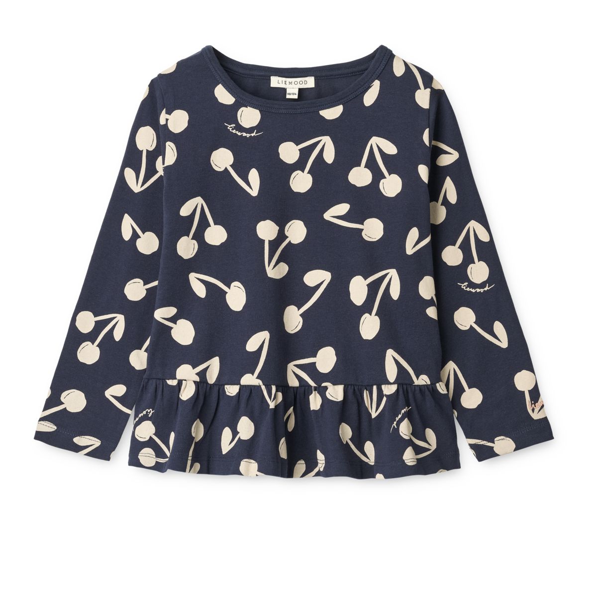 Liewood Margit Long-sleeve Peplum top - Cherry blossom / Classic navy - TSHIRT