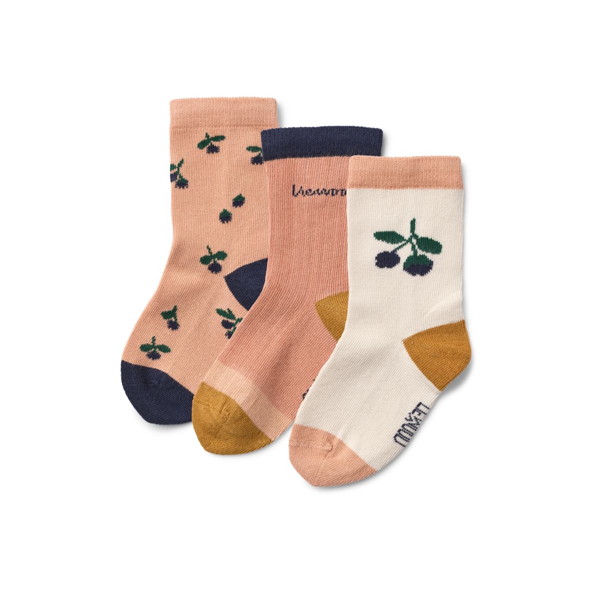 Liewood Silas Socks 3-Pack - Berry / Pale Tuscany - SOCKS/STOCKINGS