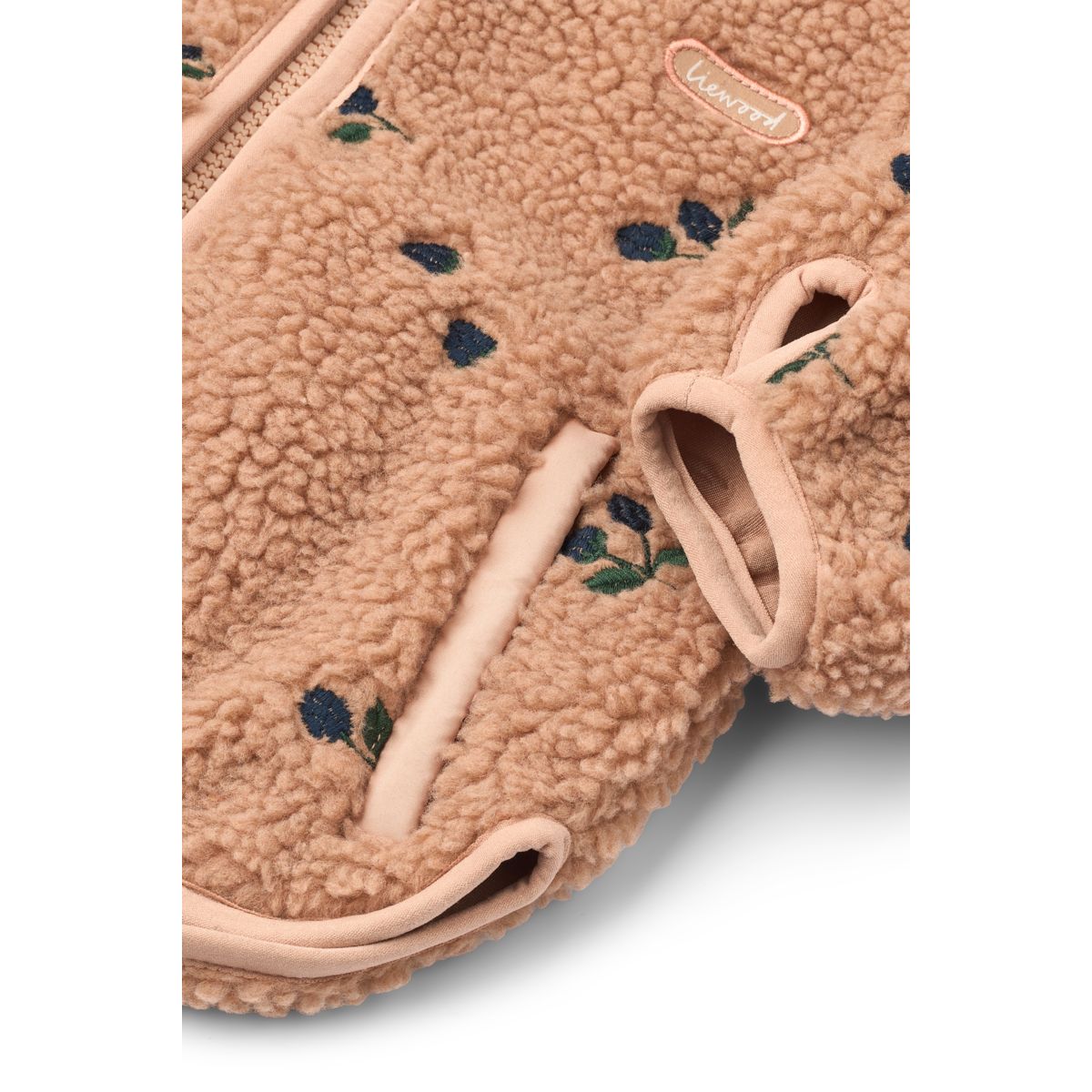 Liewood Mara Pile Jacket with ears - Berry / Pale tuscany / Embroidery - JACKET