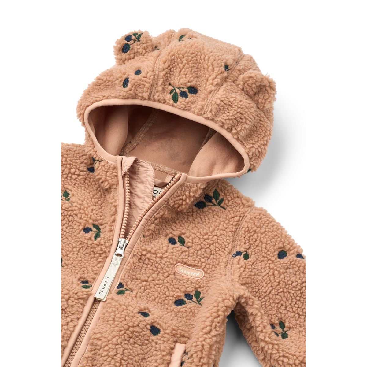 Liewood Mara Pile Jacket with ears - Berry / Pale tuscany / Embroidery - JACKET