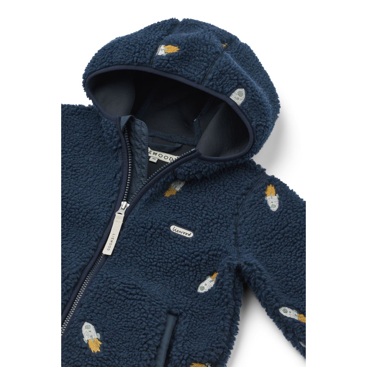 Liewood Mara Pile Jacket - Rocket / Classic navy / Embroidery - JACKET