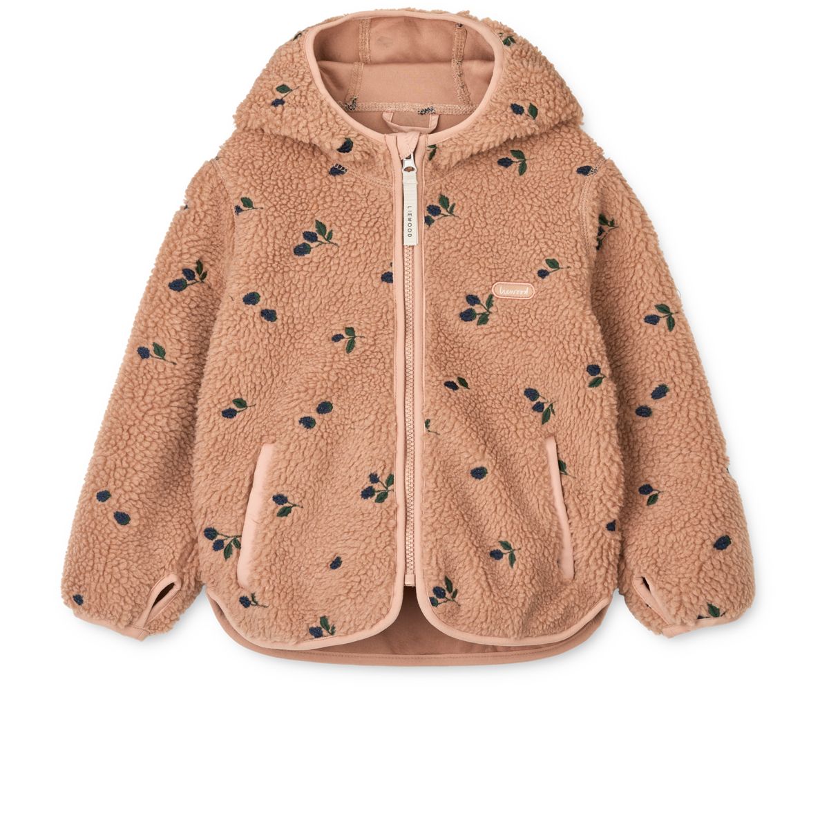 Liewood Mara Pile Jacket - Berry / Pale tuscany / Embroidery - JACKET