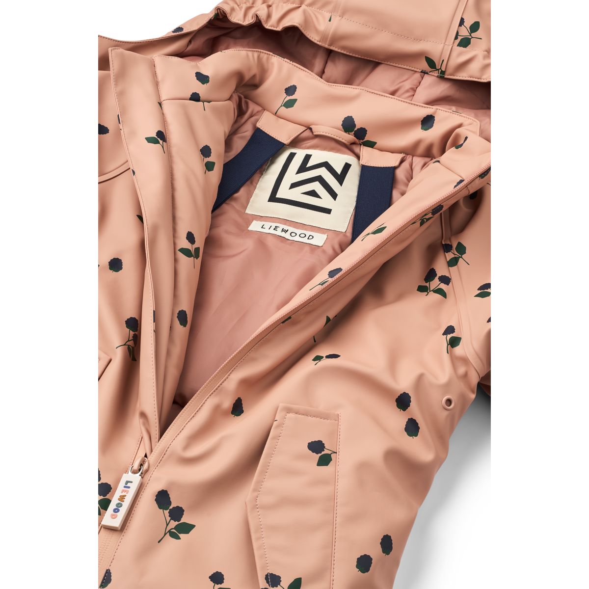 Liewood Maddy PU Rainsuit - Berry / Pale tuscany / Embroidery - SUIT
