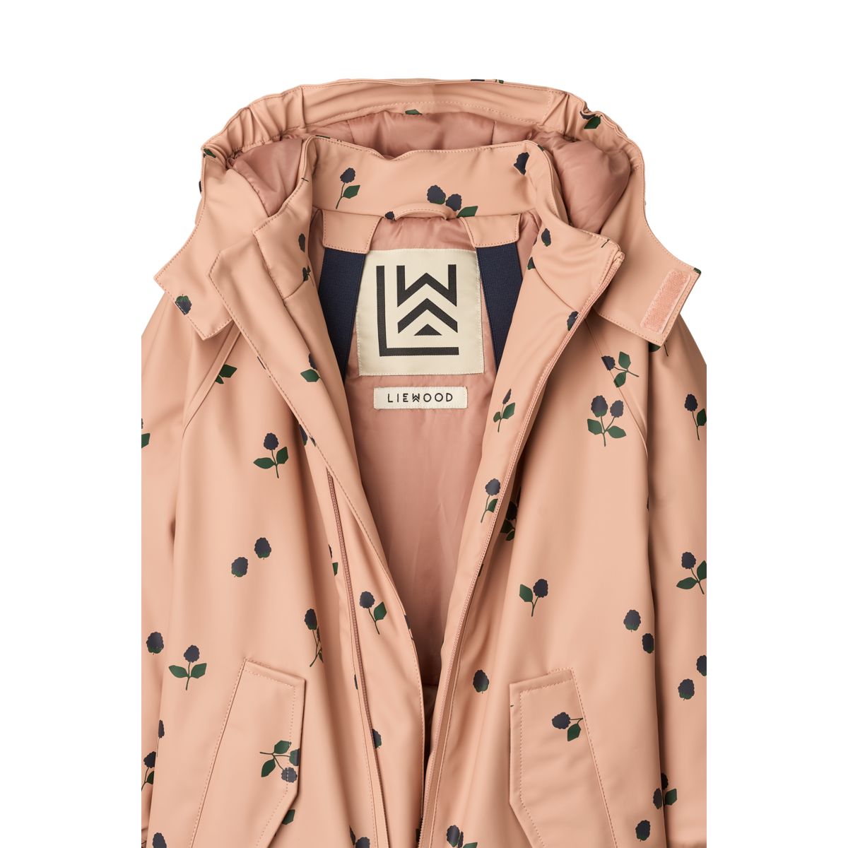 Liewood Maddy PU Rainsuit - Berry / Pale tuscany / Embroidery - SUIT