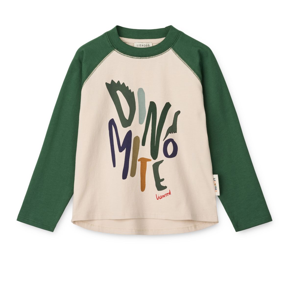 Liewood Ellington Long-sleeve T-shirt - Dinomite / Garden green / Sandy - TSHIRT