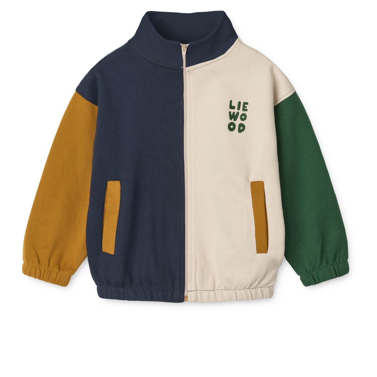 Liewood Cassius Zip-up Sweatshirt - Classic navy multi mix - SWEATSHIRT