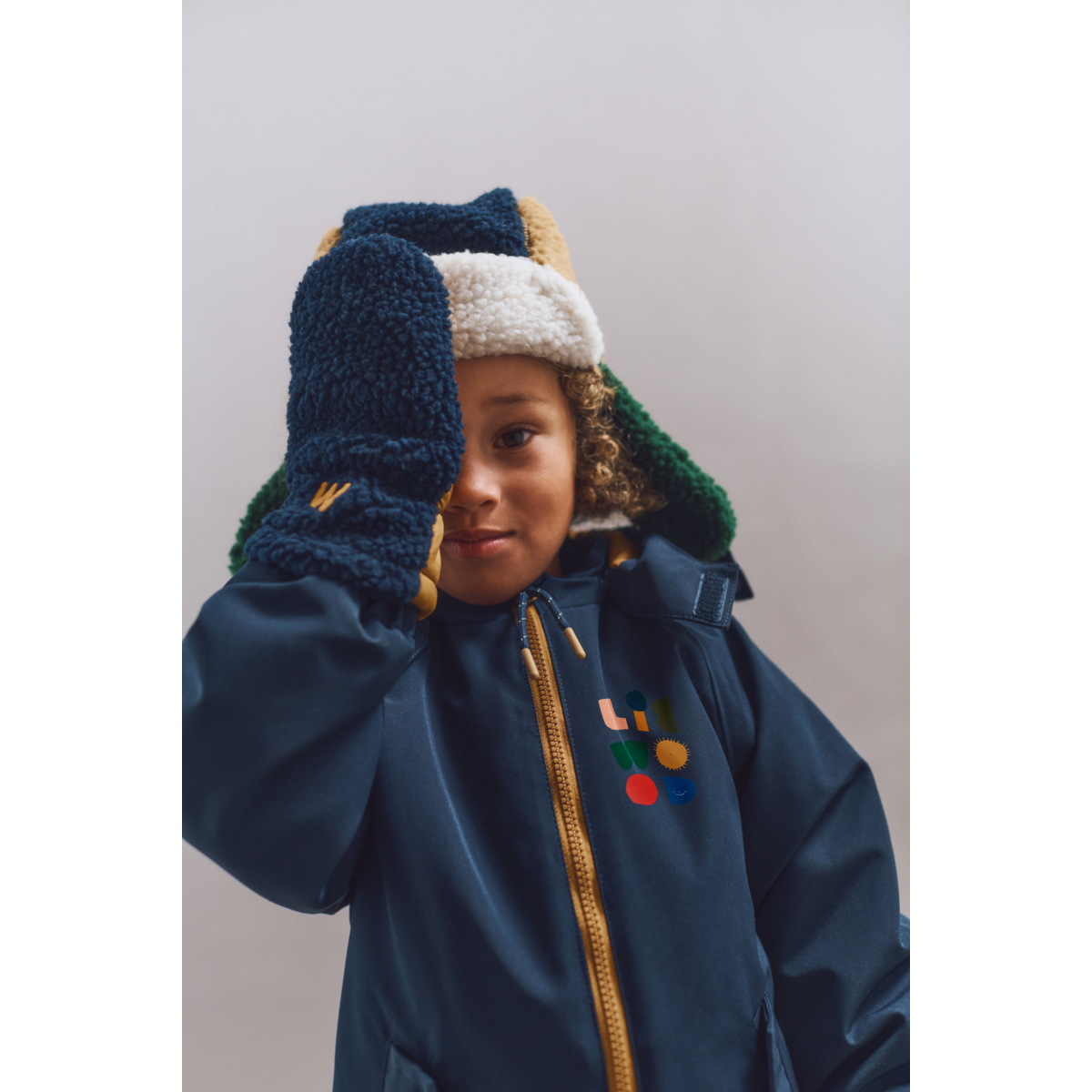 Liewood Grethe Pile Gloves - Classic navy multi mix - GLOVES/MITTENS