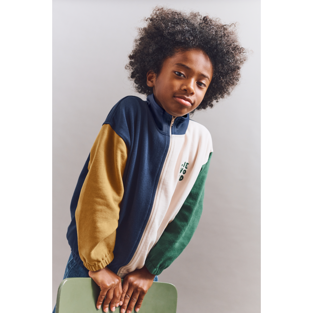 Liewood Cassius Zip-up Sweatshirt - Classic navy multi mix - SWEATSHIRT