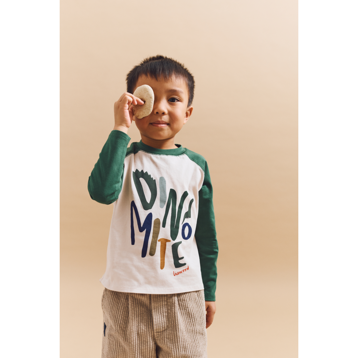 Liewood Ellington Long-sleeve T-shirt - Dinomite / Garden green / Sandy - TSHIRT