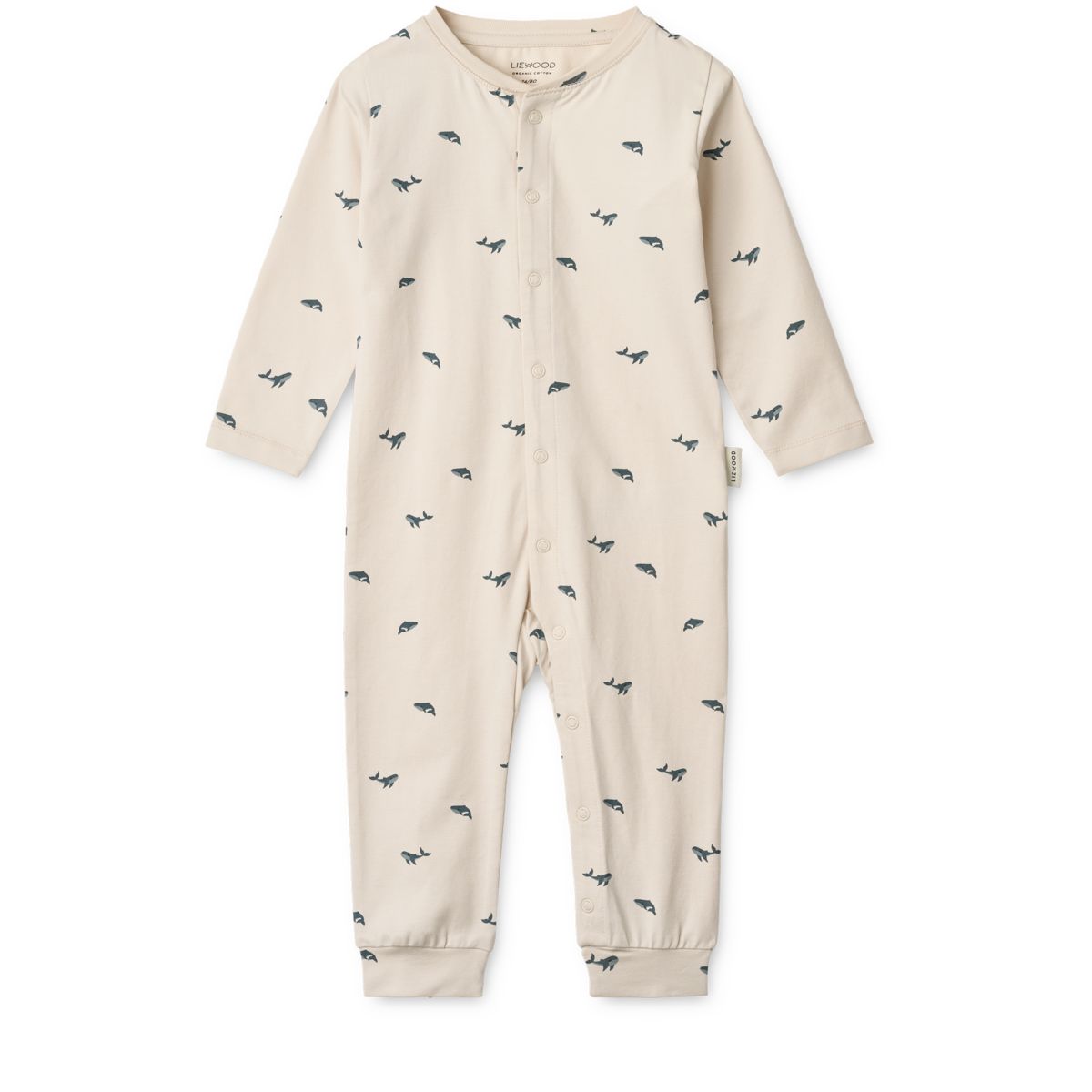 Liewood Birk Printed Pyjama Jumpsuit - Mini whale / Sandy - PYJAMAS JUMPSUIT