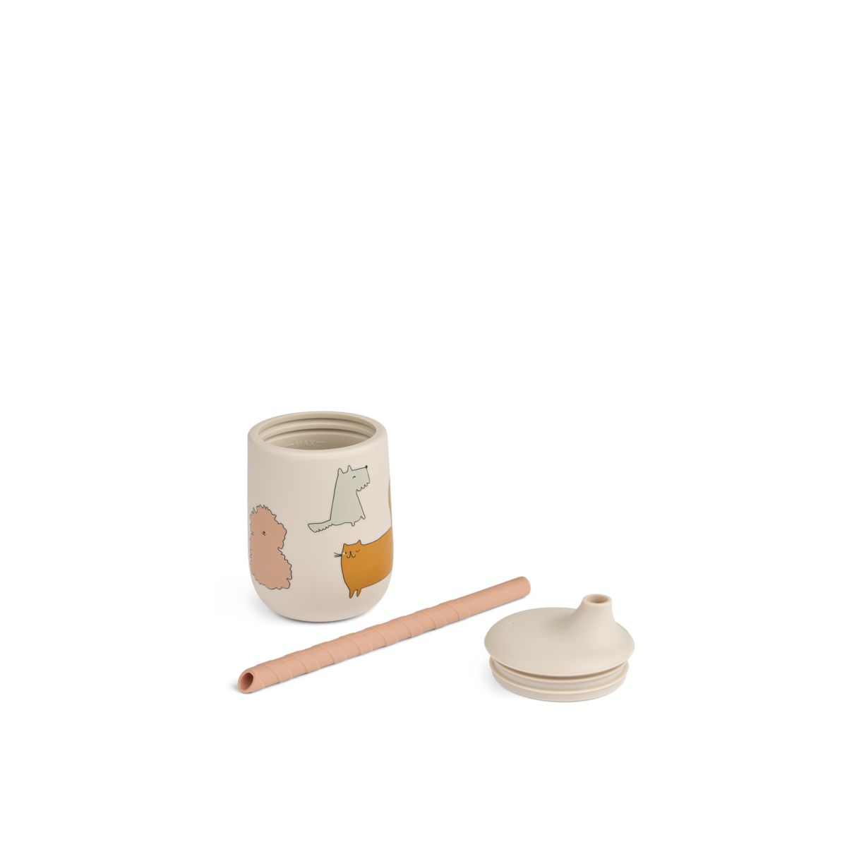 Liewood Ellis Printed Sippy Cup - Cats and Dogs / Sandy - CUP