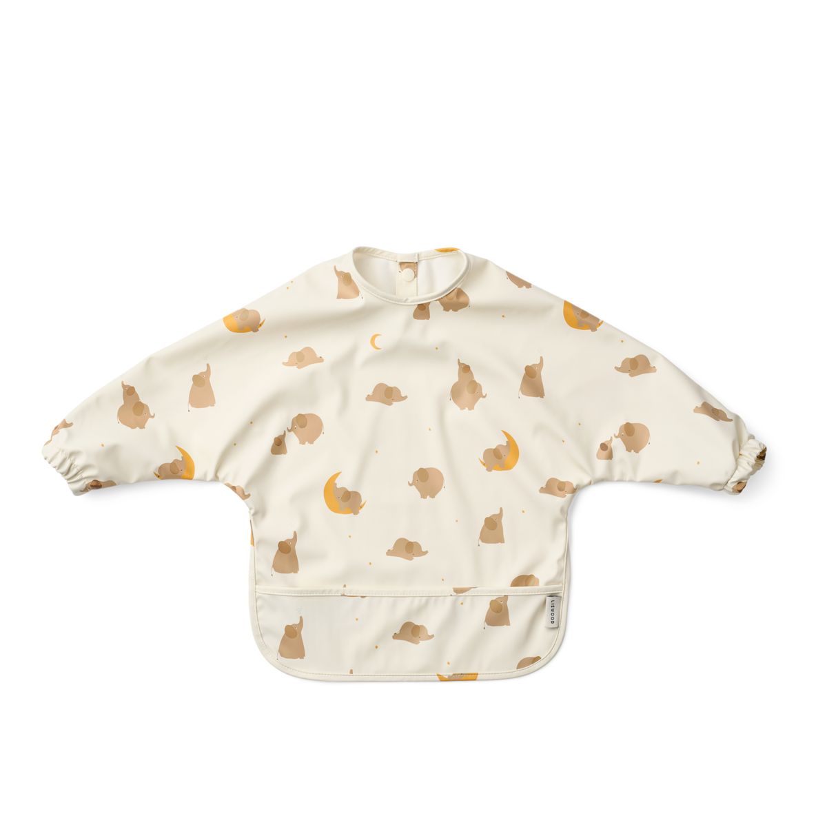 Liewood Merle Printed Cape Bib - Elephant / Creme de la creme - CAPE BIB