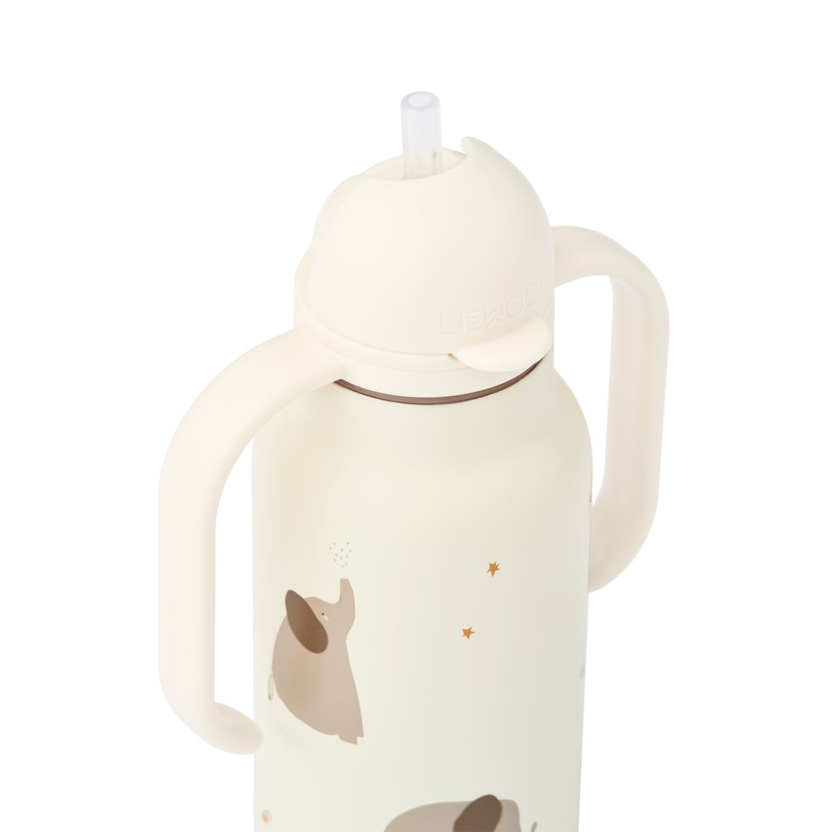 Liewood Kimmie Printed Bottle 250 Ml - Elephant / Creme de la creme - WATER BOTTLE