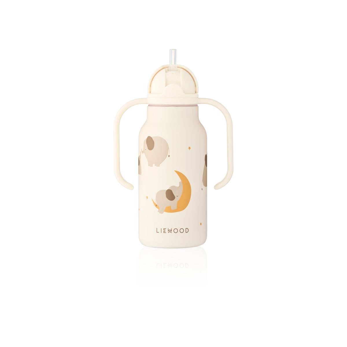 Liewood Kimmie Printed Bottle 250 Ml - Elephant / Creme de la creme - WATER BOTTLE