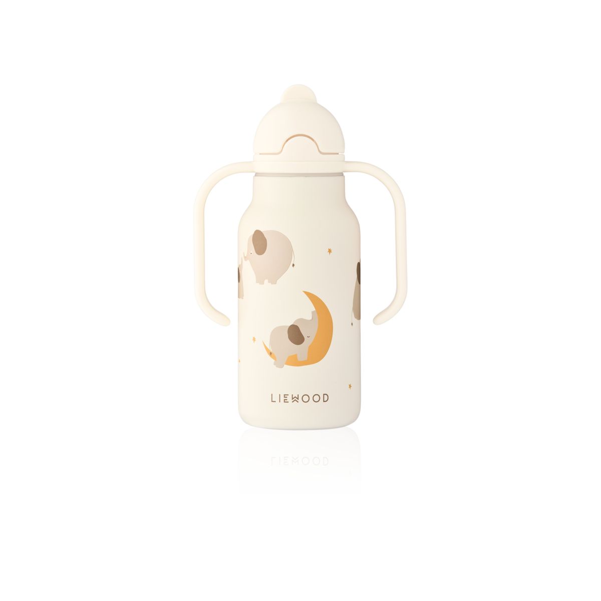 Liewood Kimmie Printed Bottle 250 Ml - Elephant / Creme de la creme - WATER BOTTLE