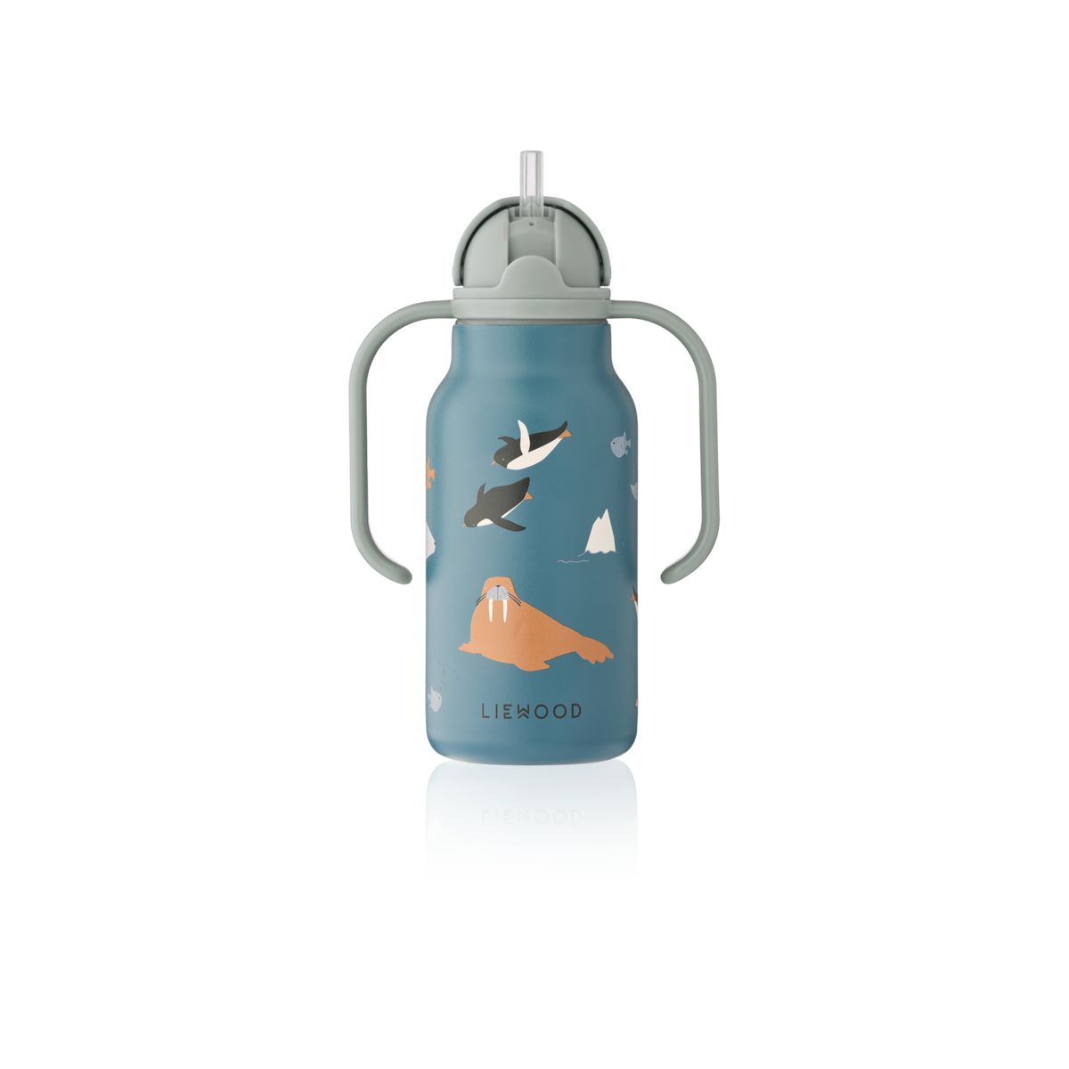 Liewood Kimmie Printed Bottle 250 Ml - Arctic Sea / Ocean view - WATER BOTTLE