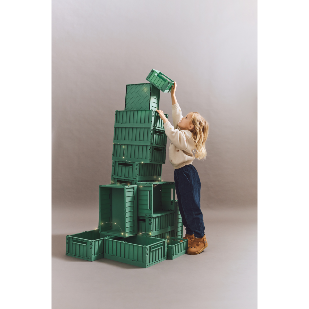 Liewood Weston Small Storage Box 2-Pack - Dusty ivy - STORAGE BOX