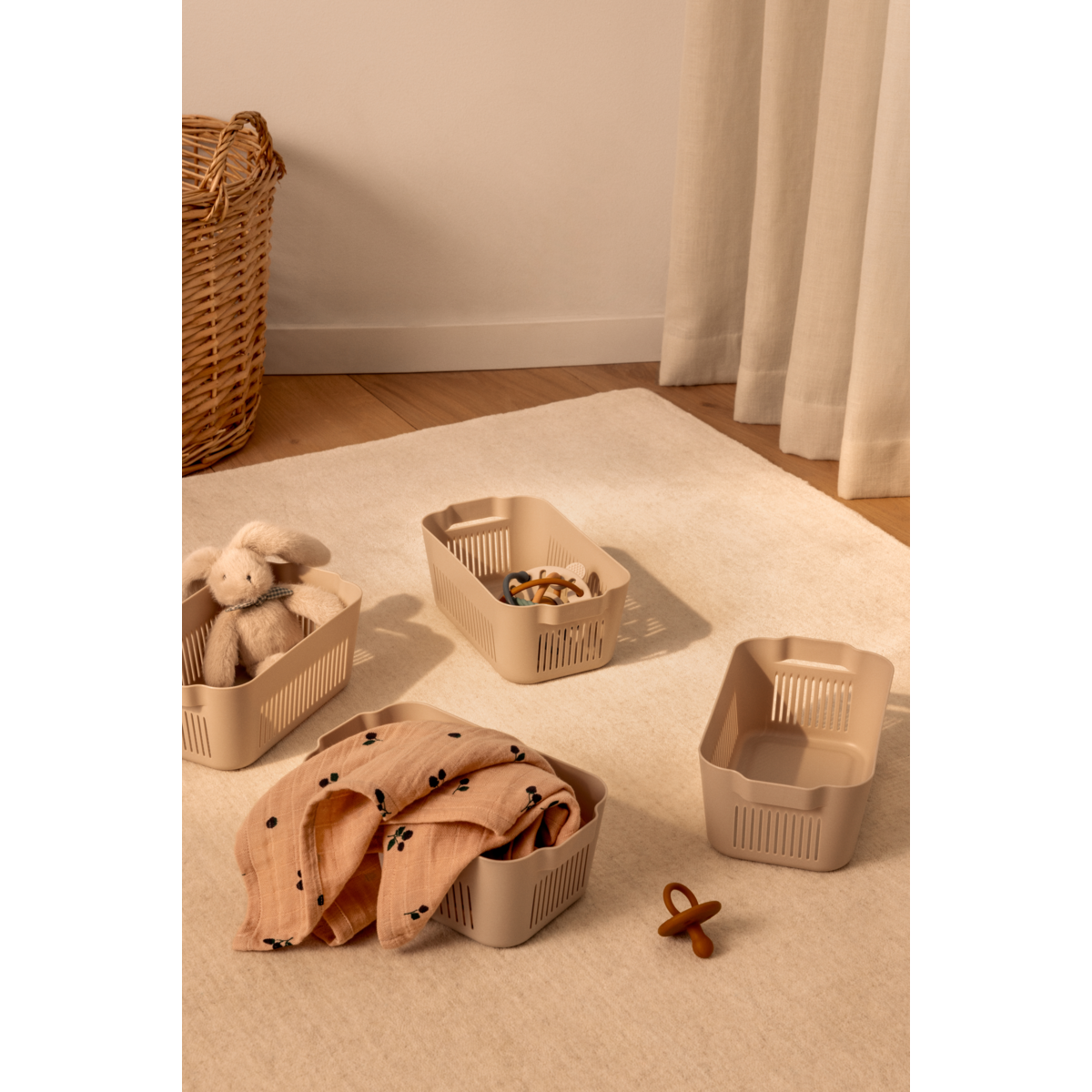 Liewood Makeeva Mini Basket 4-pack - Sandy - STORAGE BOX