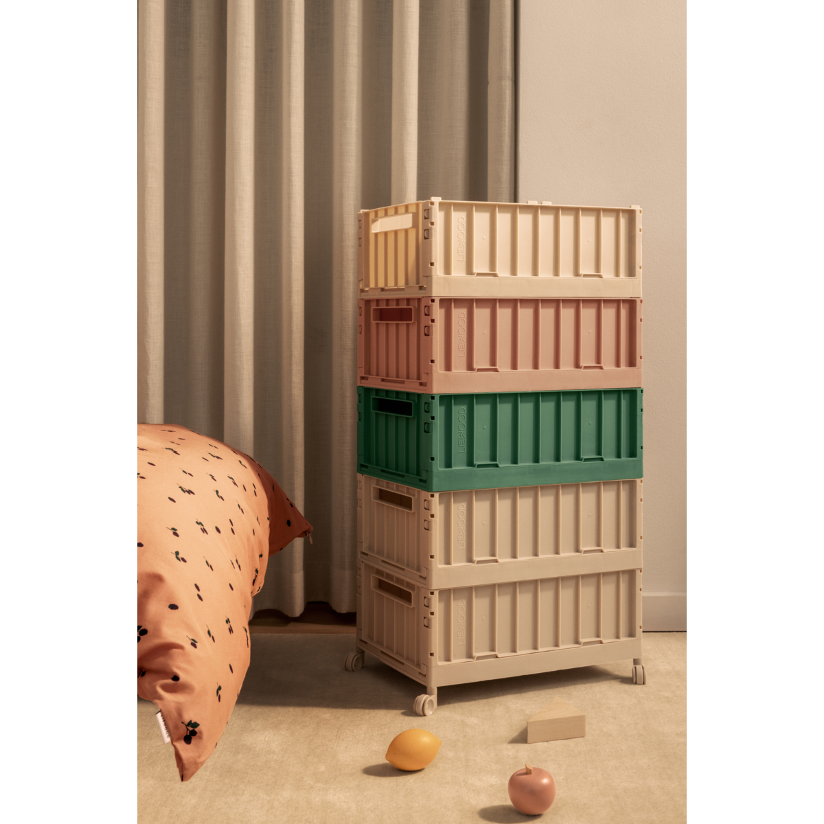 Liewood Weston Large Storage Box With Wheels - Sandy - STORAGE BOX