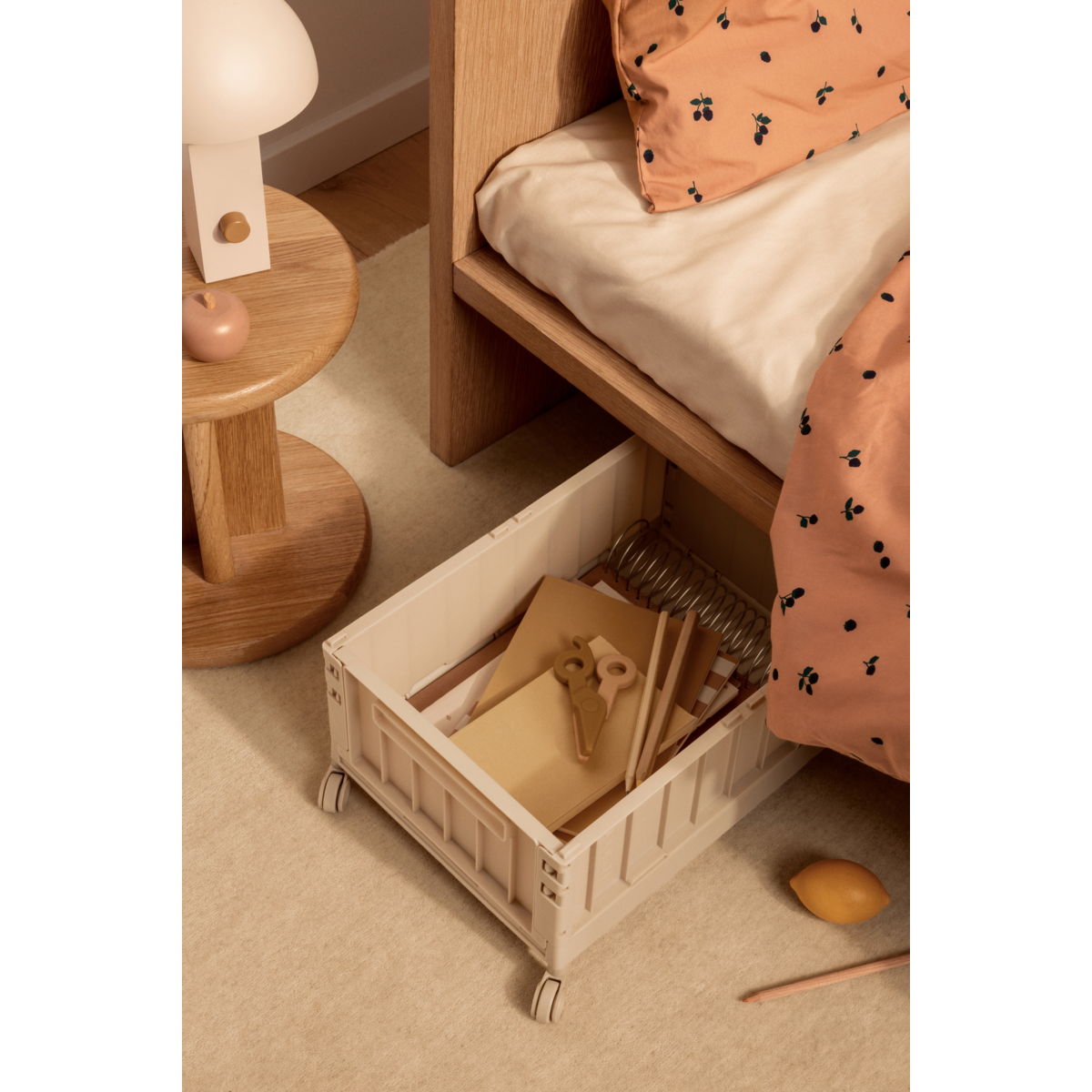 Liewood Weston Medium Storage Box With Wheels - Sandy - STORAGE BOX