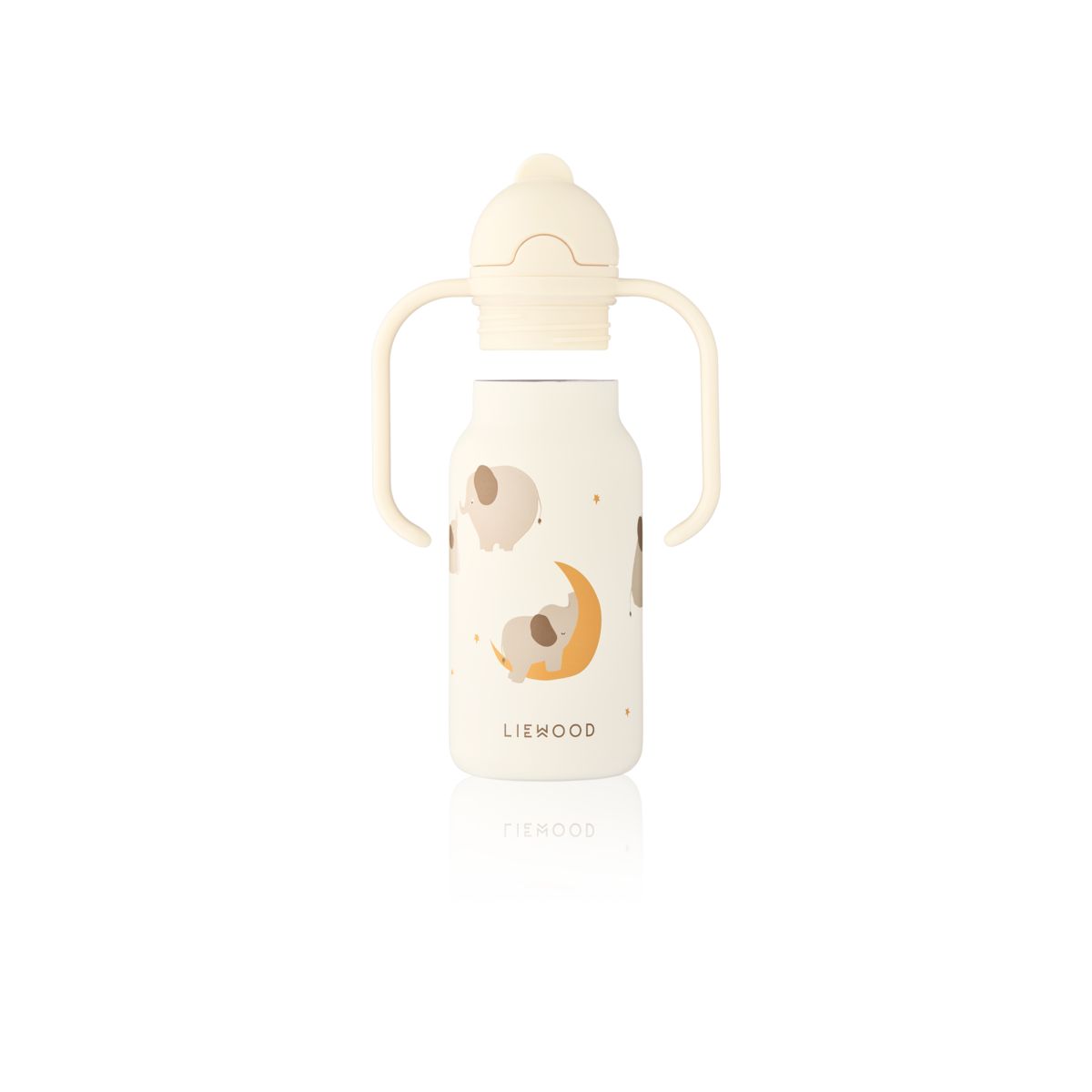 Liewood Kimmie Printed Bottle 250 Ml - Elephant / Creme de la creme - WATER BOTTLE