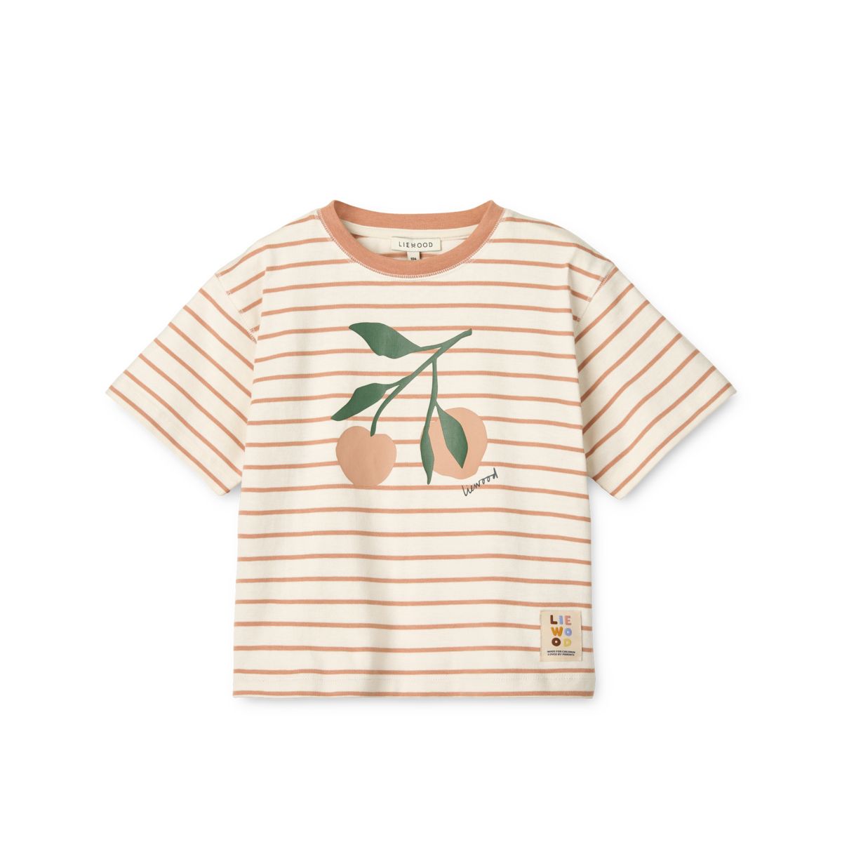 Liewood Tyler Striped Shortsleeve T-shirt - Peach / Stripe tuscany rose / creme de la creme - TSHIRT