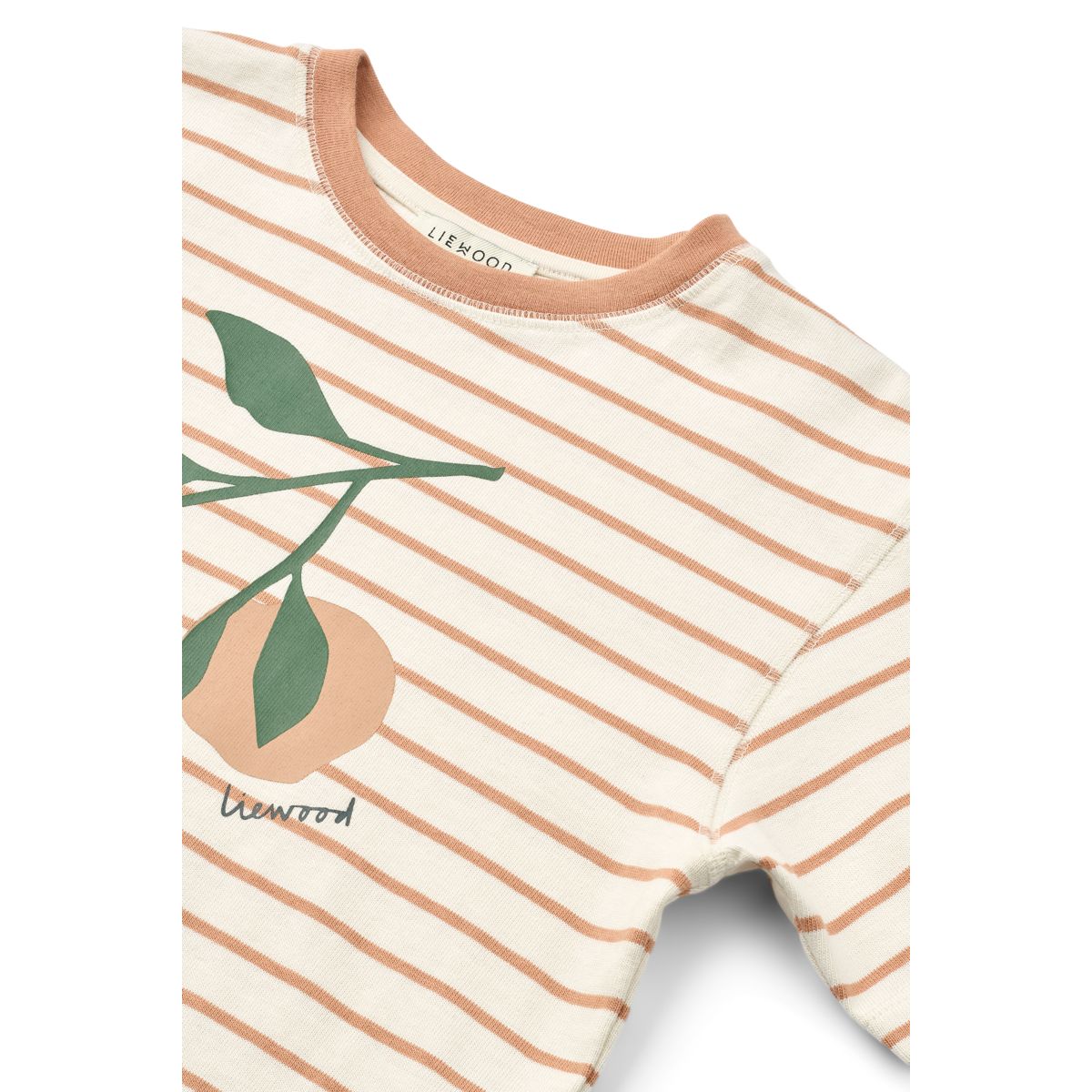 Liewood Tyler Striped Shortsleeve T-shirt - Peach / Stripe tuscany rose / creme de la creme - TSHIRT