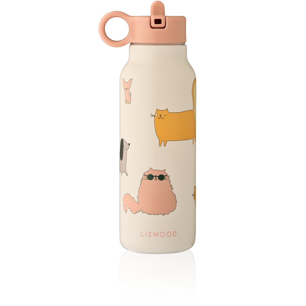 Liewood Falk Water Bottle 350 ml - Cats and Dogs / Sandy - WATER BOTTLE
