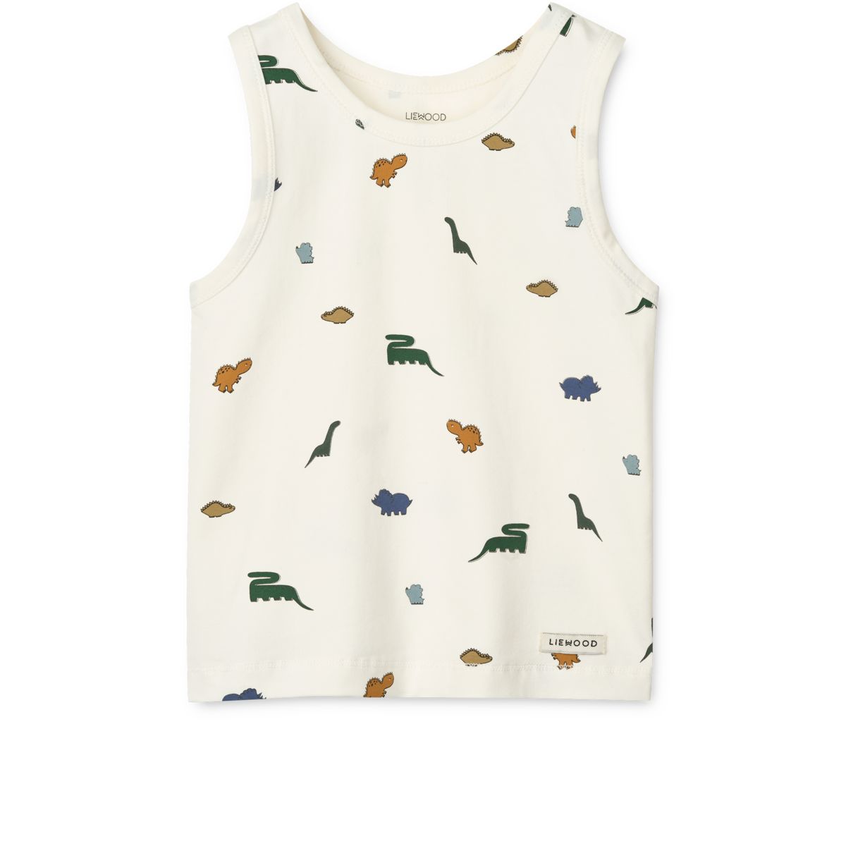 Liewood Faris Tank Top 2-pack - Mini dinosaurs creme / stripe mix - TANK TOP