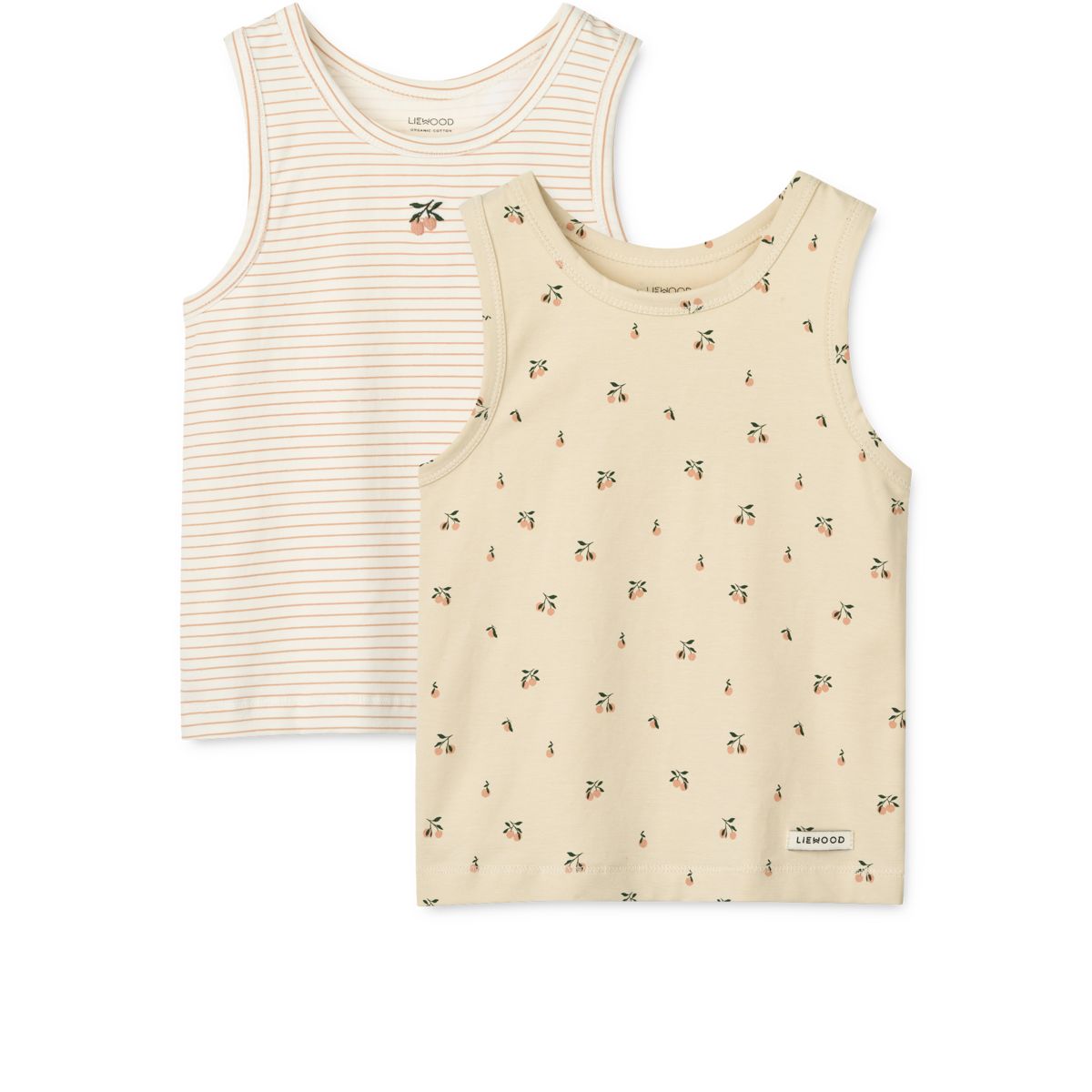 Liewood Faris Tank Top 2-pack - Mini peach sea shell / stripe mix - TANK TOP