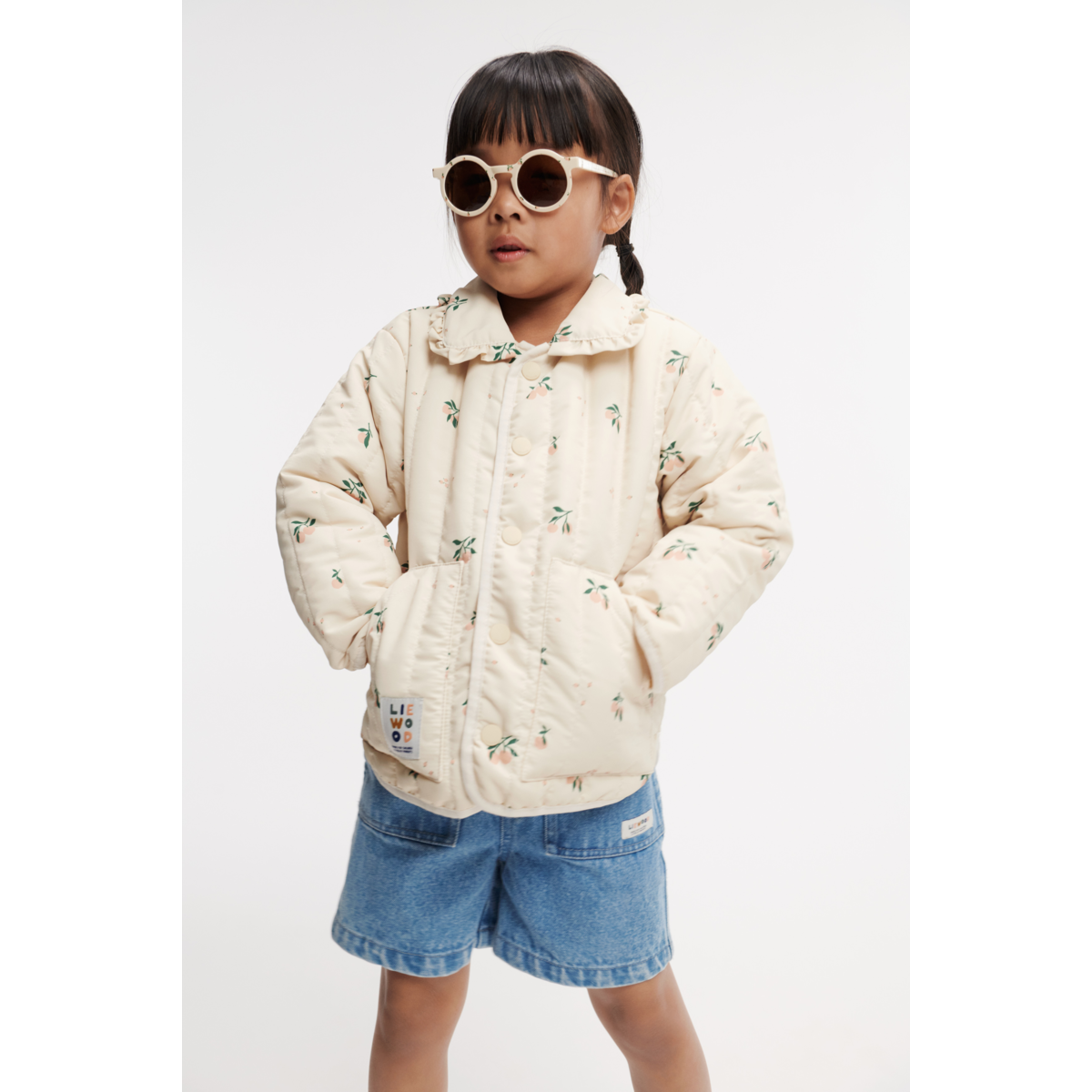 Liewood Bea Quilted Jacket With Frill Collar - Peach / Sea shell - JACKET