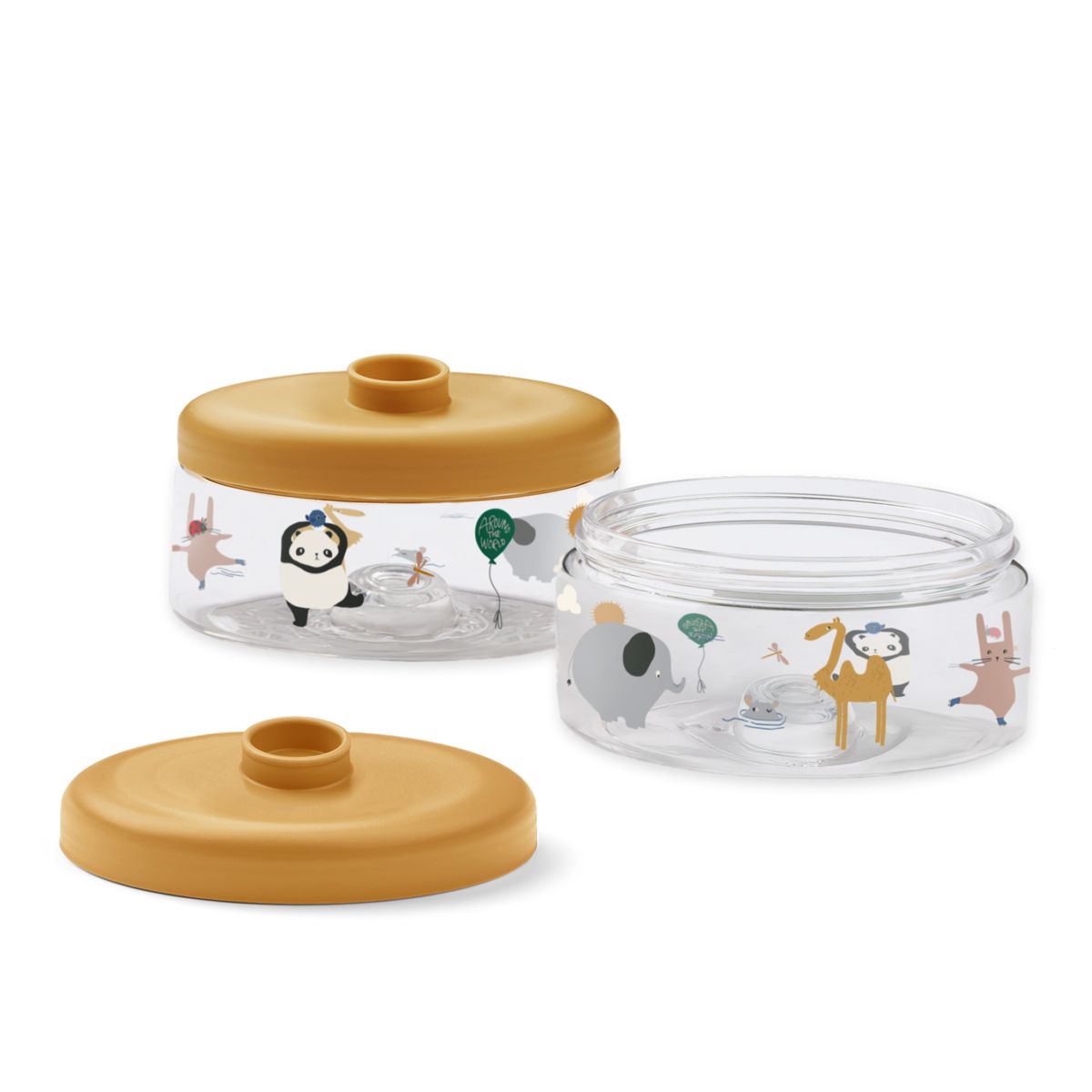 Liewood Dominique Baby Food Boxes 500 ml - Around the world / Sandy - SNACKBOX