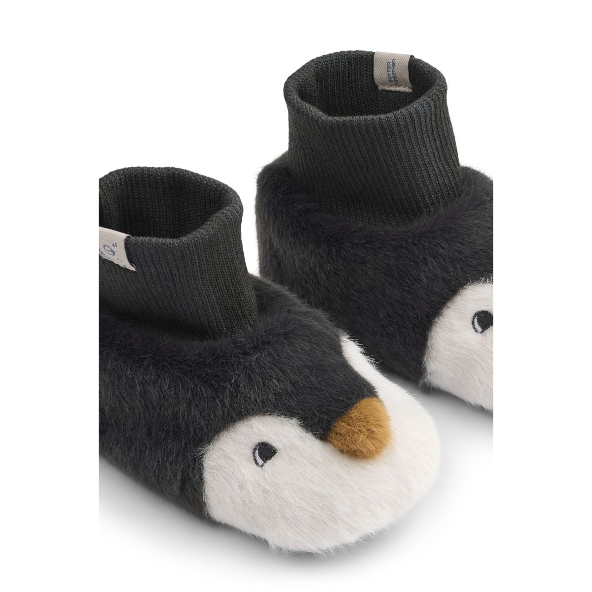 Liewood Beth Penguin Plush Slippers - Sandy / Dark grey - INDOOR SLIPPERS