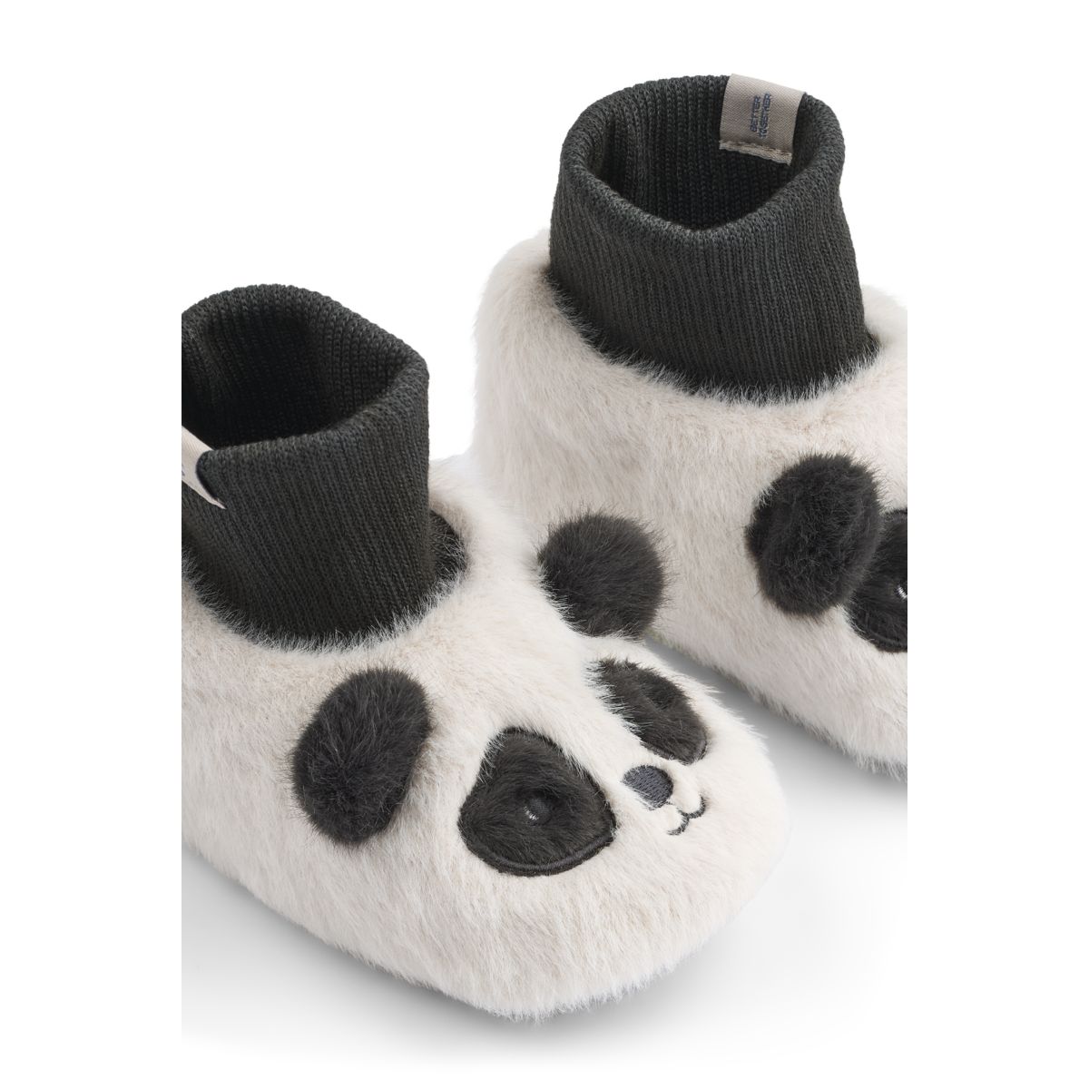 Liewood Beth Panda Plush Slippers - Sandy / Dark grey - INDOOR SLIPPERS