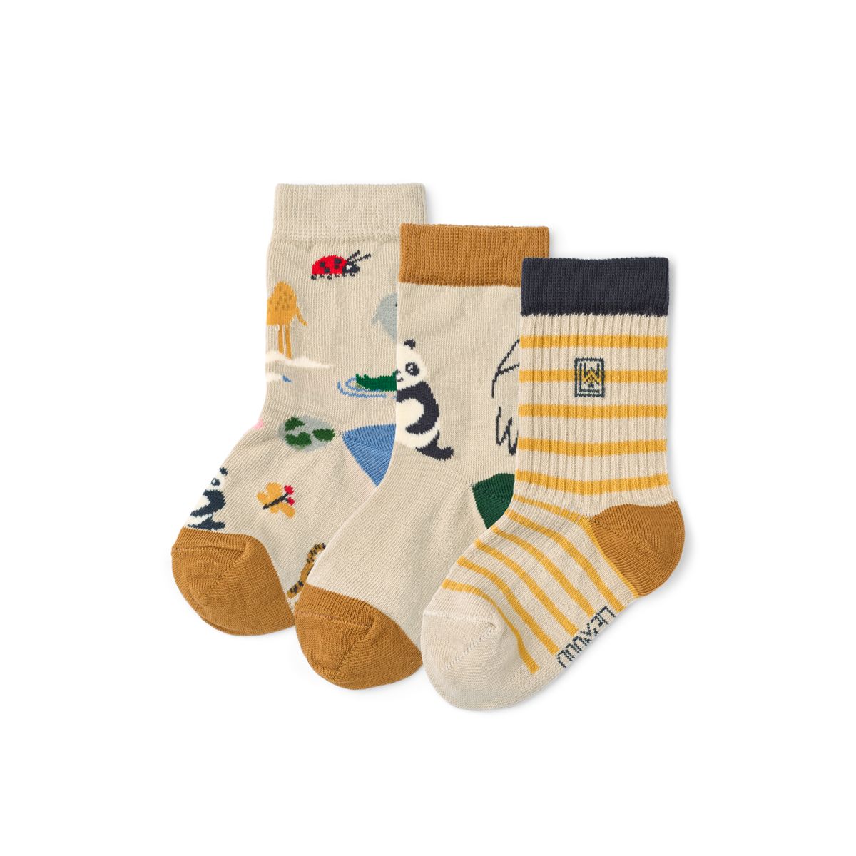 Liewood Silas Socks 3-Pack - Around the world / Sandy - SOCKS/STOCKINGS