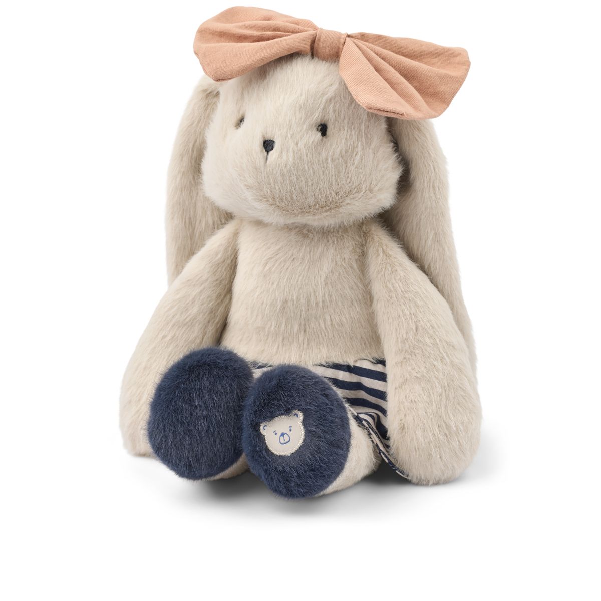 Babette Rabbit Celebration Teddy - Mist / Navy stripe mix