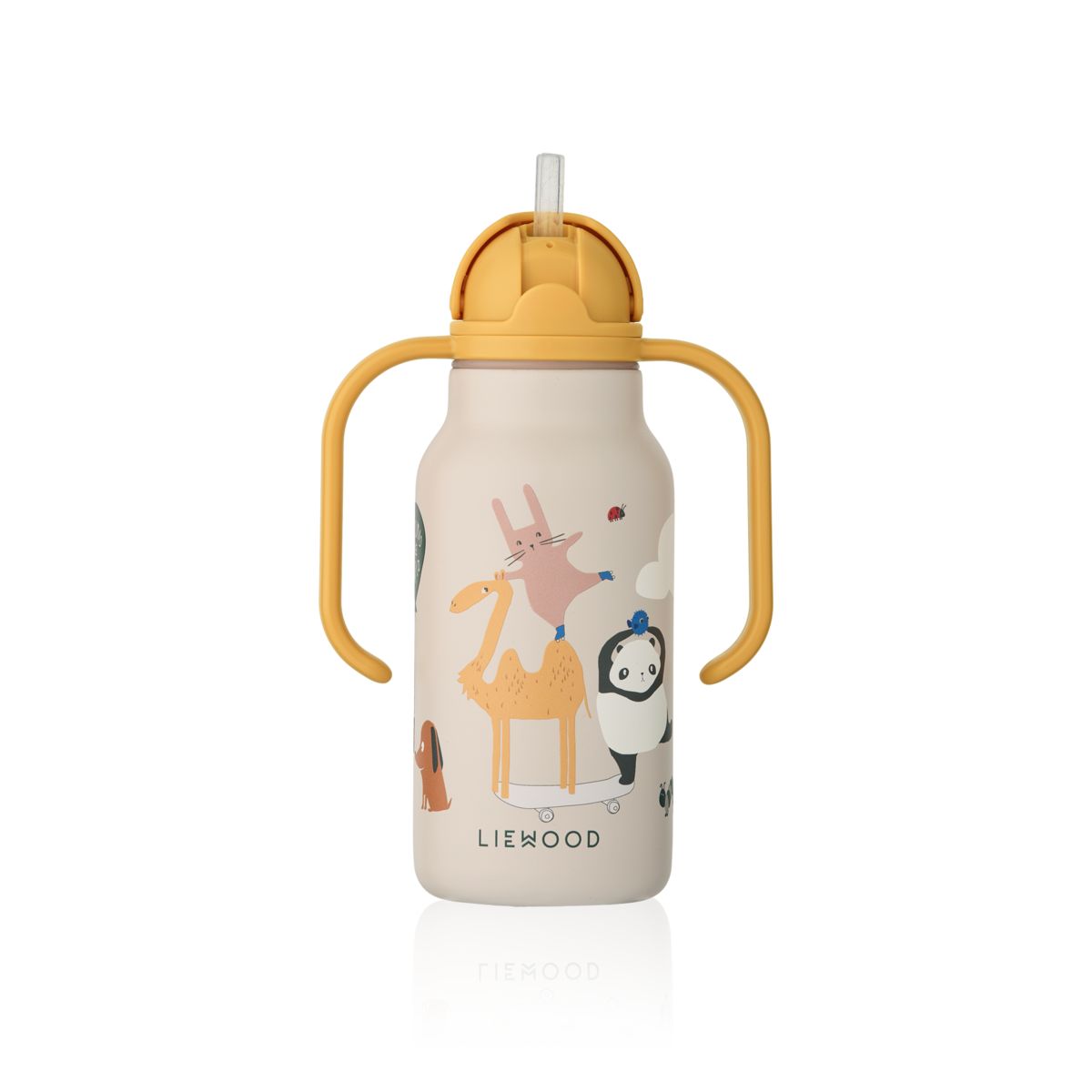 Liewood Kimmie Printed Bottle 250 Ml - Around the world / Sandy - WATER BOTTLE