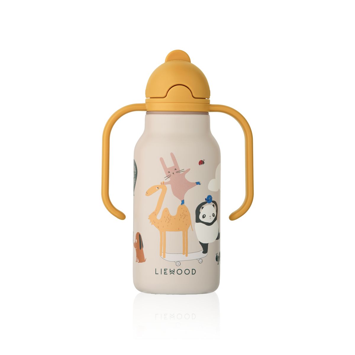 Liewood Kimmie Printed Bottle 250 Ml - Around the world / Sandy - WATER BOTTLE