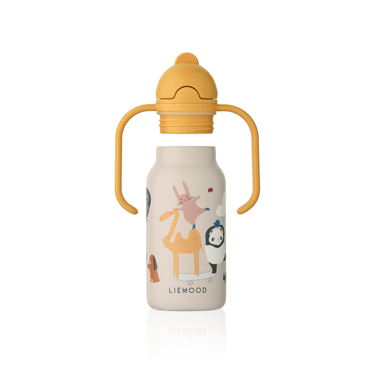 Liewood Kimmie Printed Bottle 250 Ml - Around the world / Sandy - WATER BOTTLE