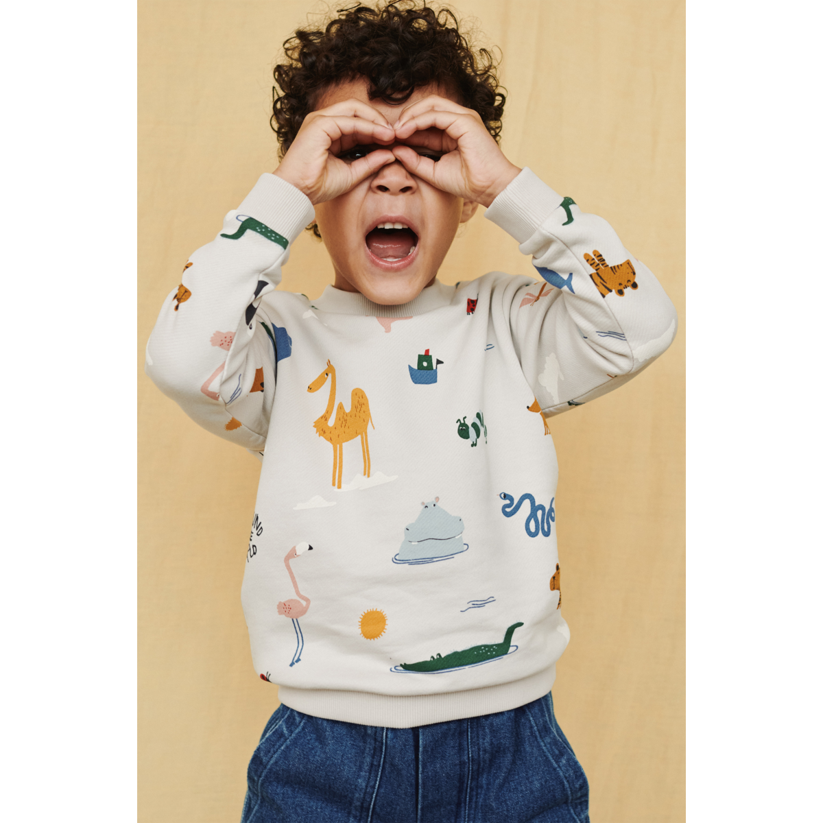 Liewood Thora Printed Sweatshirt - Around the world / Sandy - SWEATSHIRT