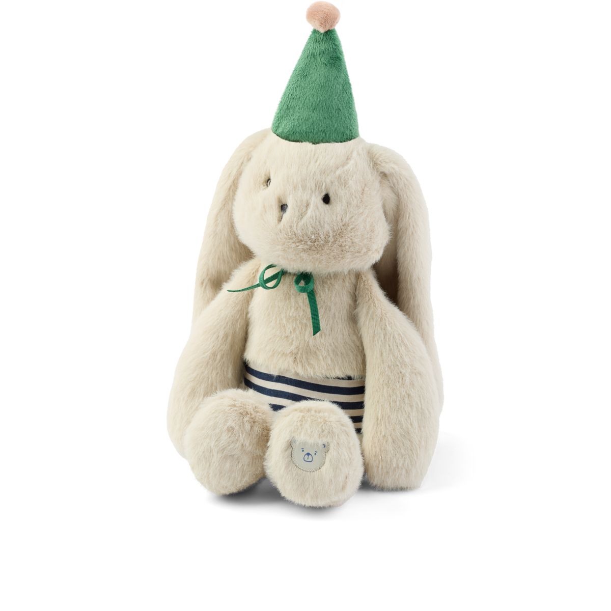Bertrand Rabbit Celebration Teddy - Mist / Blue stripe mix