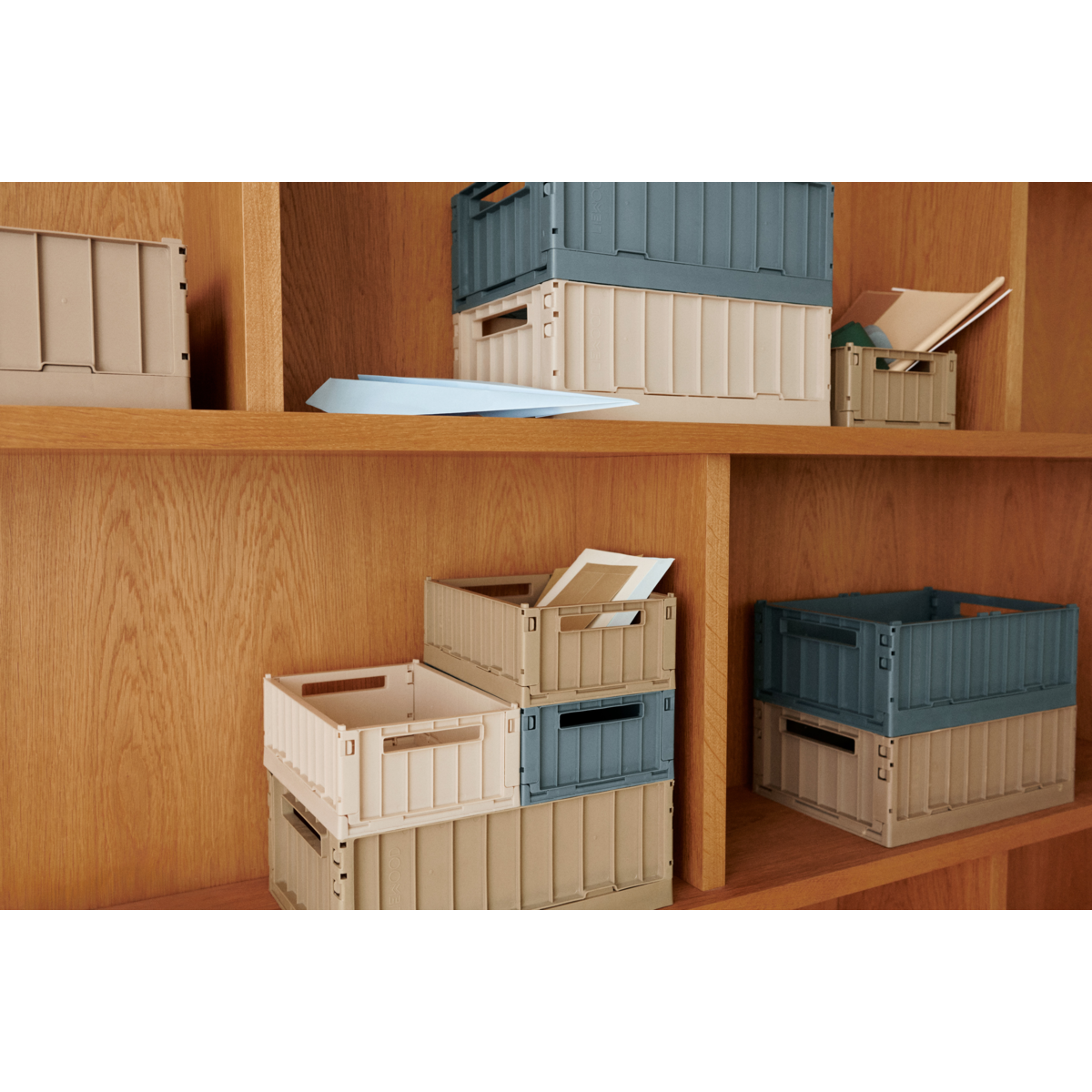 Liewood Weston Medium Storage Box 2-Pack - Oat - STORAGE BOX