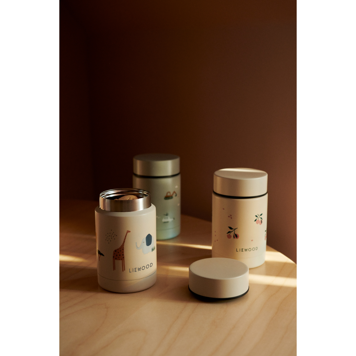 Liewood Nadja Food Jar - Vehicles/dove blue mix - FOOD JAR