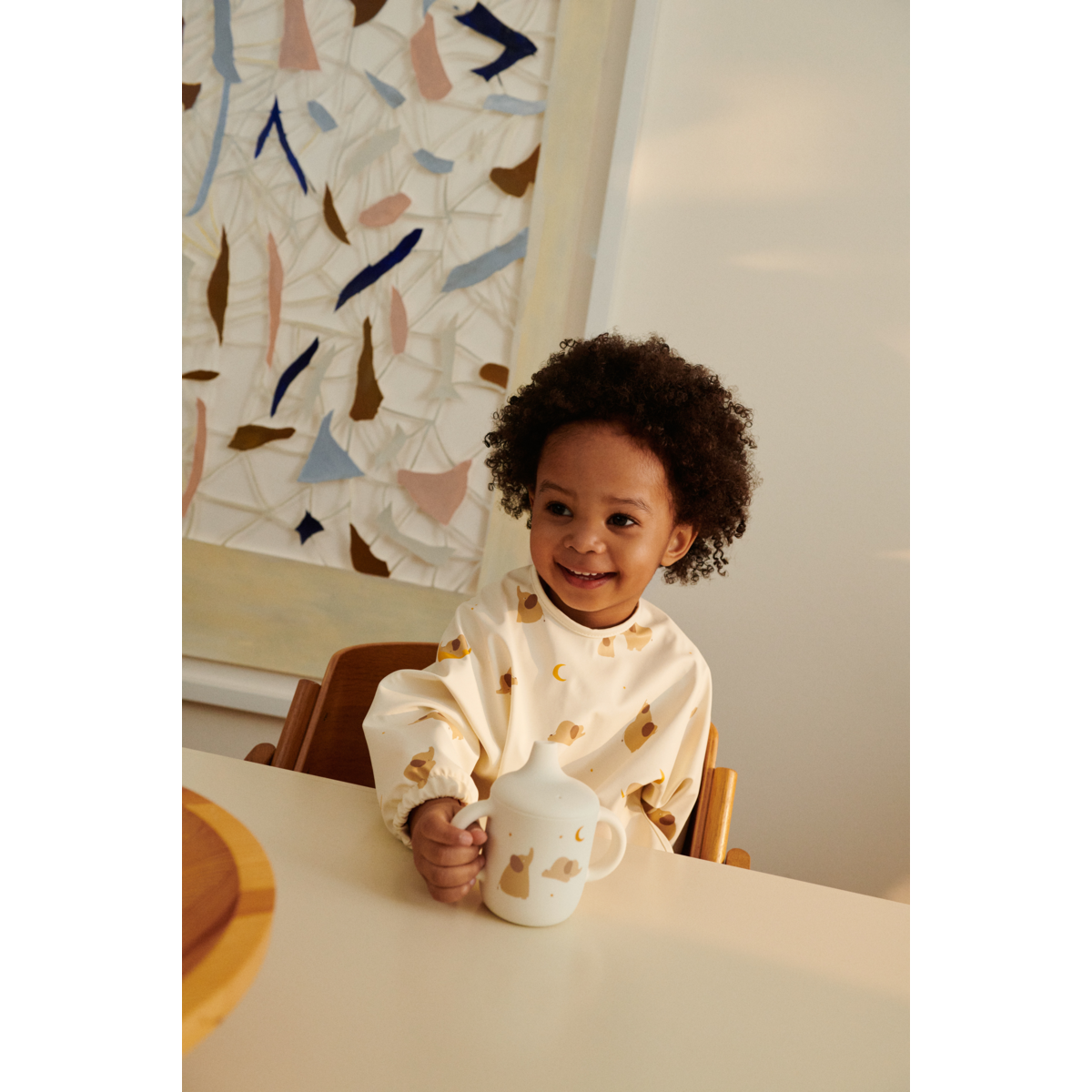 Liewood Merle Printed Cape Bib - Elephant / Creme de la creme - CAPE BIB